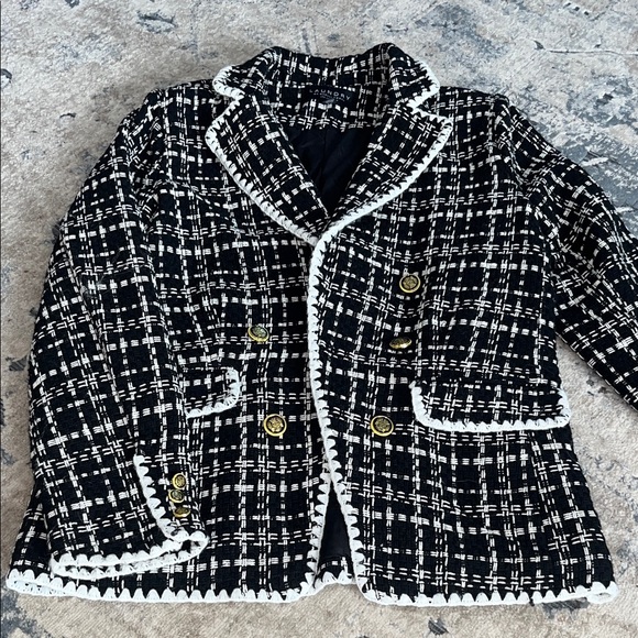 Laundry By Shelli Segal Jackets & Blazers - Laundry By Shelli Segal Black and White Checkered Blazer